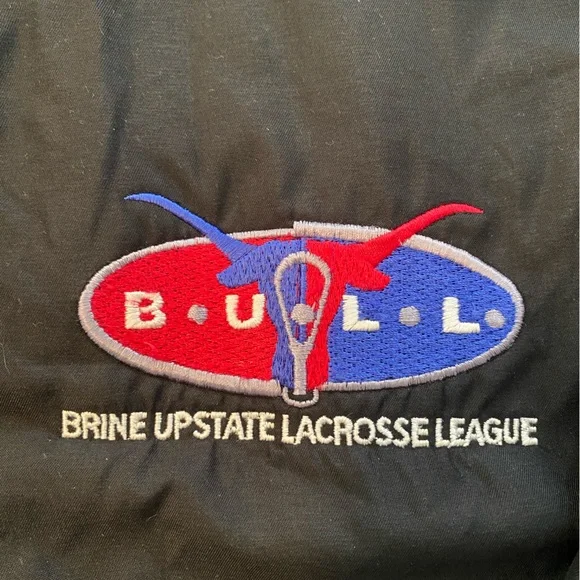 Reebok Men’s Black Pullover Windbreaker with BULL  Lacrosse Logo BRINE UPSTATE - Picture 2 of 12